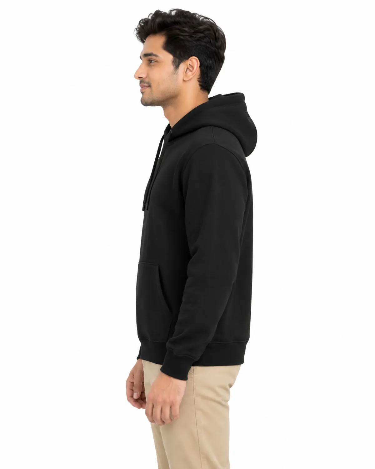 Classic Hoodie, Black, men's side view, Cohorg