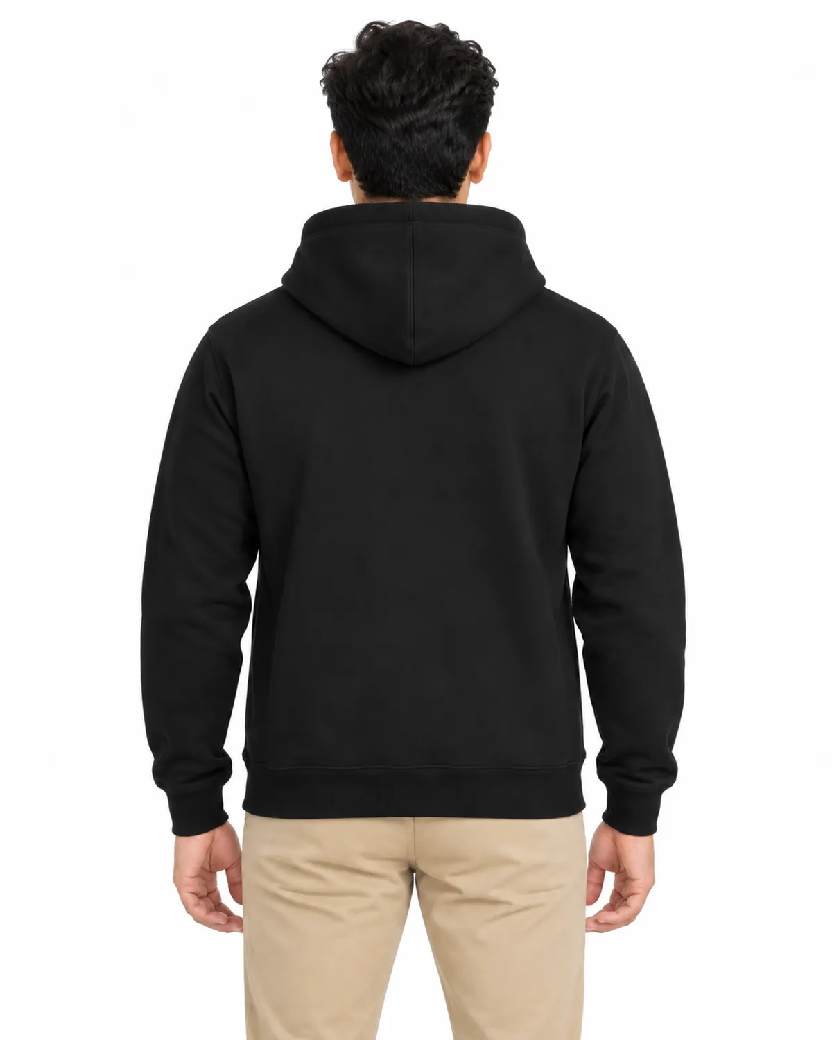 Classic Hoodie, Black, men's back view, Cohorg
