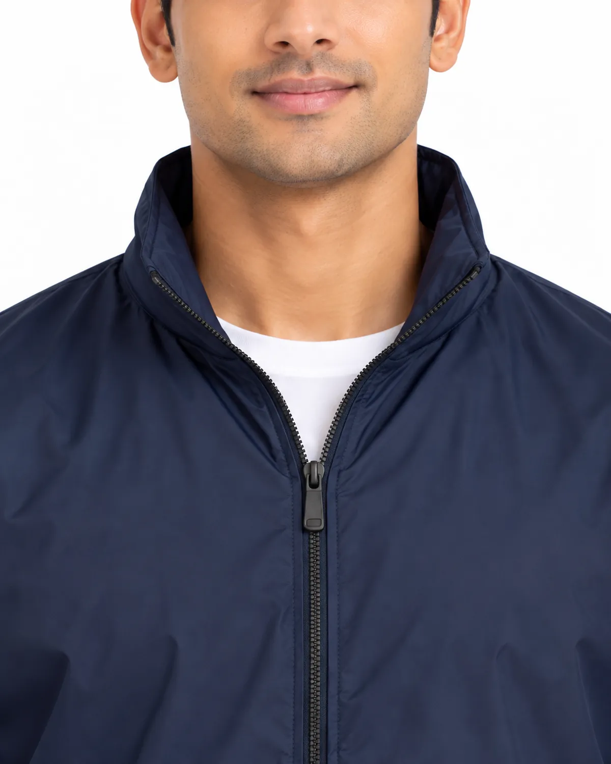 Wind Jacket, Navy, men's collar view, Cohorg