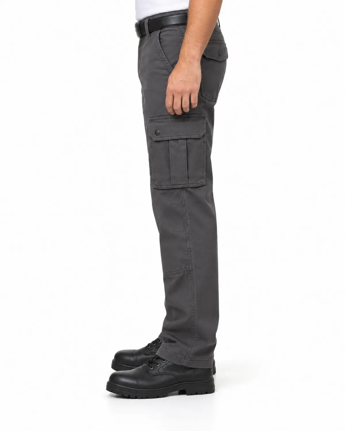 Work Cargo Trousers uniform, Charcoal, men's side view, Cohorg