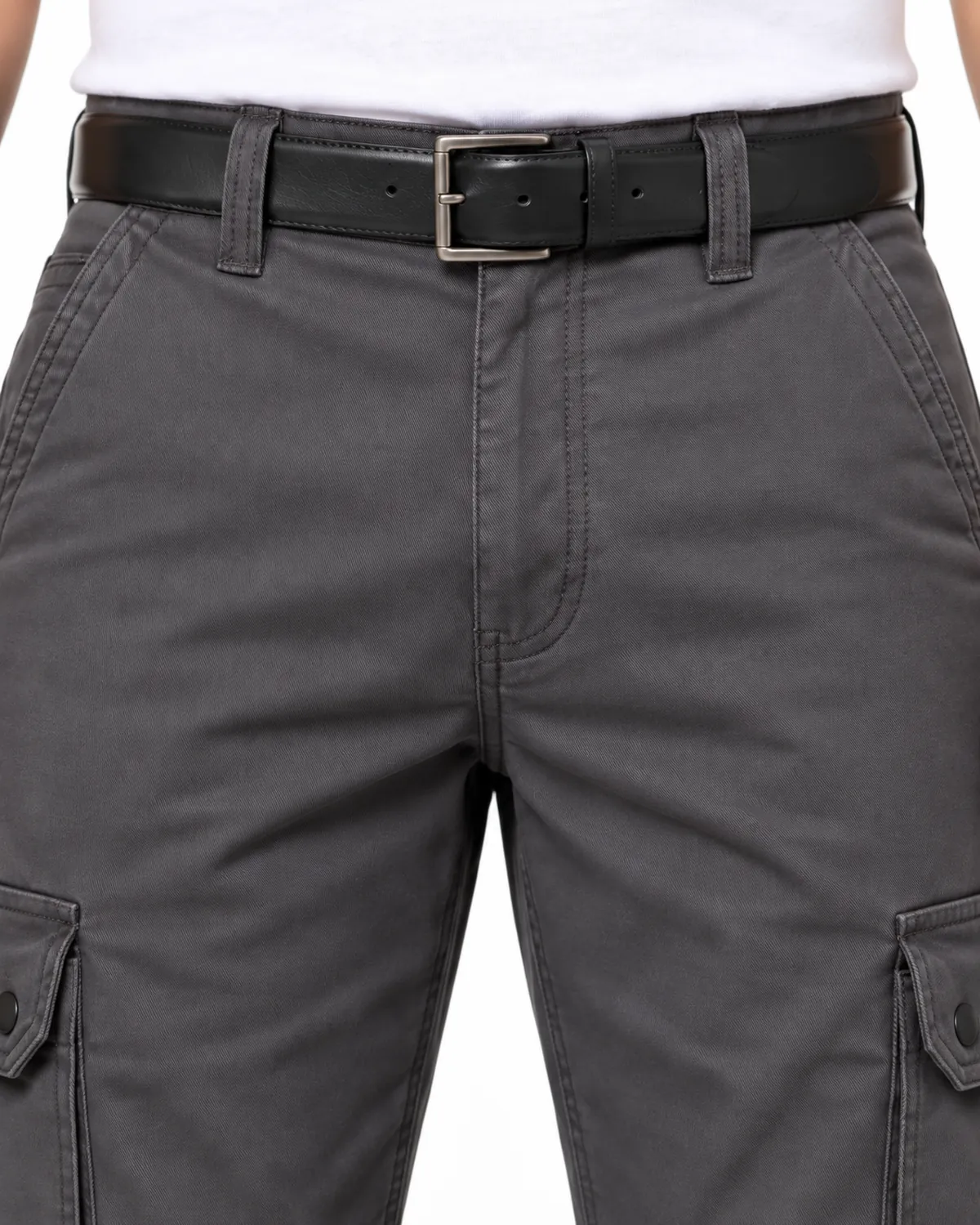 Work Cargo Trousers uniform, Charcoal, men's waistband view, Cohorg