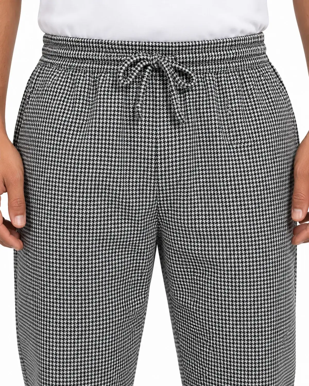 Chef Trousers uniform, Houndstooth, men's waistband view, Cohorg