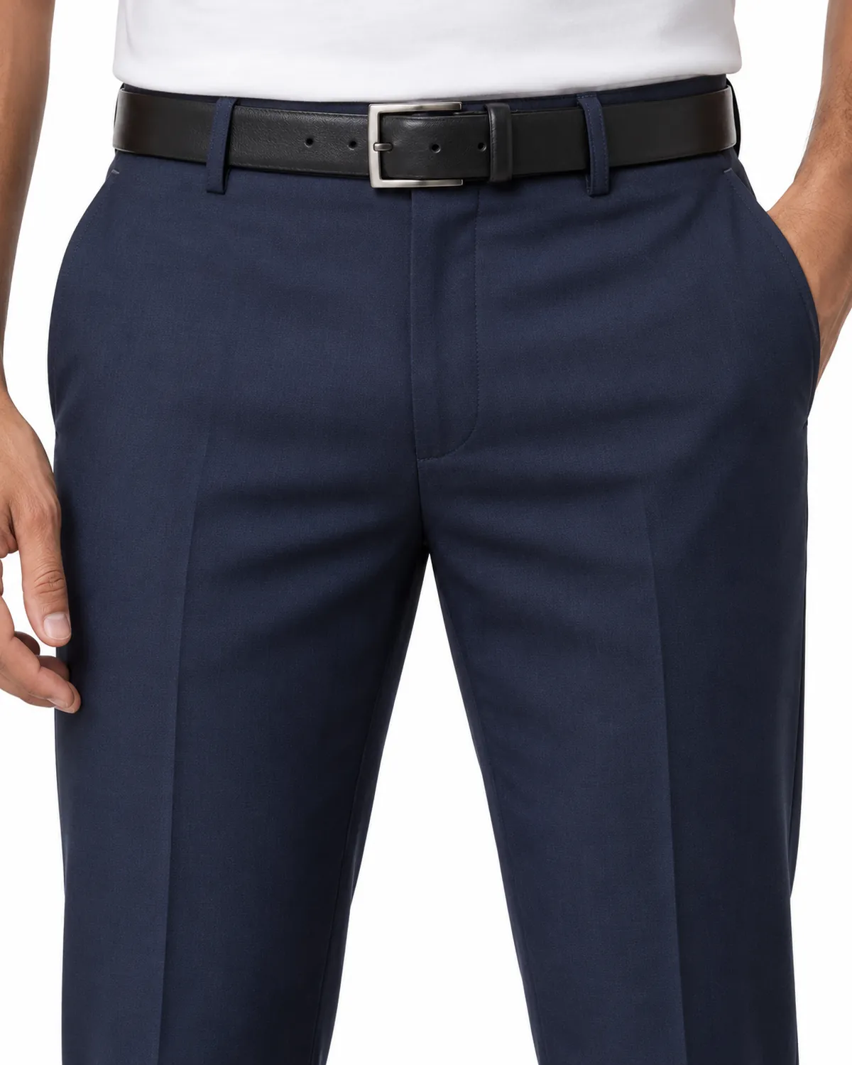 Formal Trousers uniform, Navy, men's waistband view, Cohorg