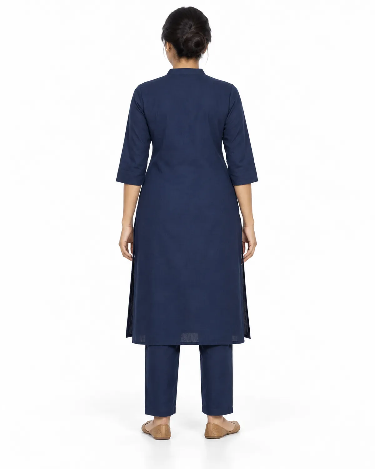 Women's Corporate Kurta uniform, Navy, women's back view, Cohorg