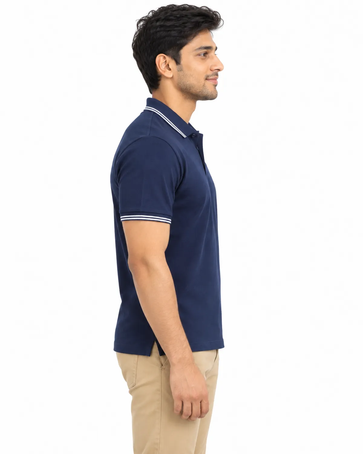 Corporate Polo uniform, Navy, men's side view, Cohorg