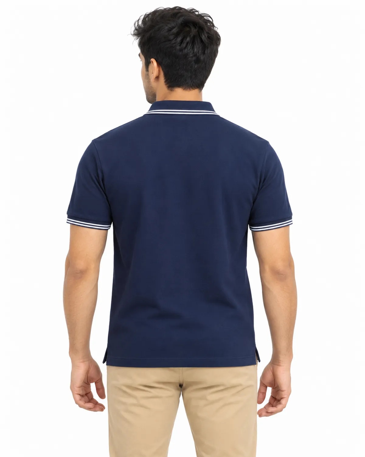 Corporate Polo uniform, Navy, men's back view, Cohorg