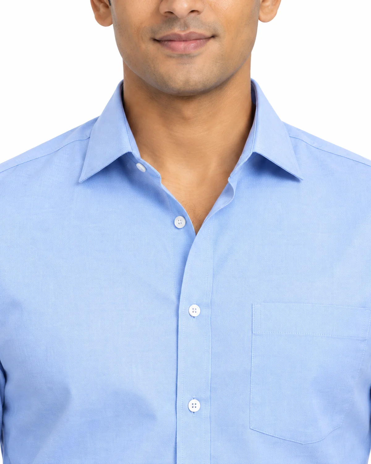 Formal Shirt uniform, Light Blue, men's collar view, Cohorg