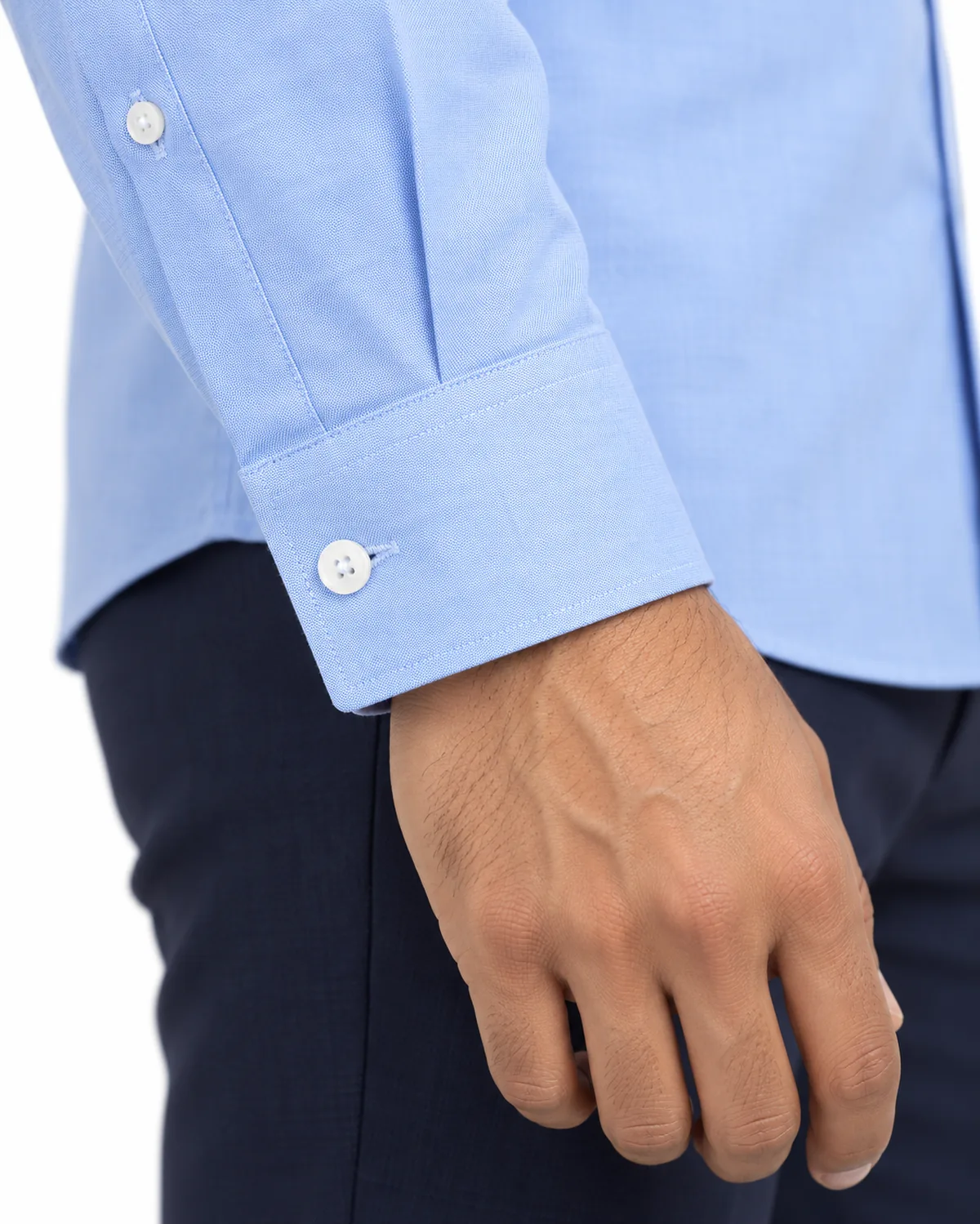 Formal Shirt uniform, Light Blue, men's cuff view, Cohorg
