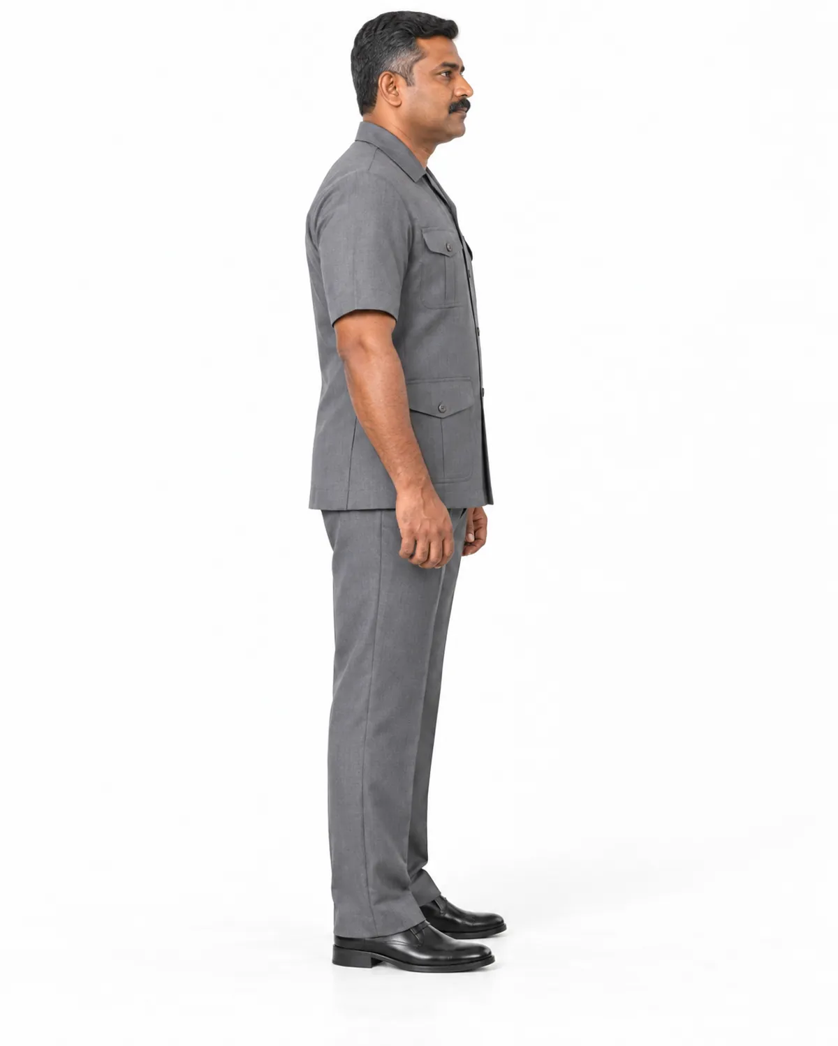 Chauffeur Safari Suit uniform, Steel Grey, men's side view, Cohorg