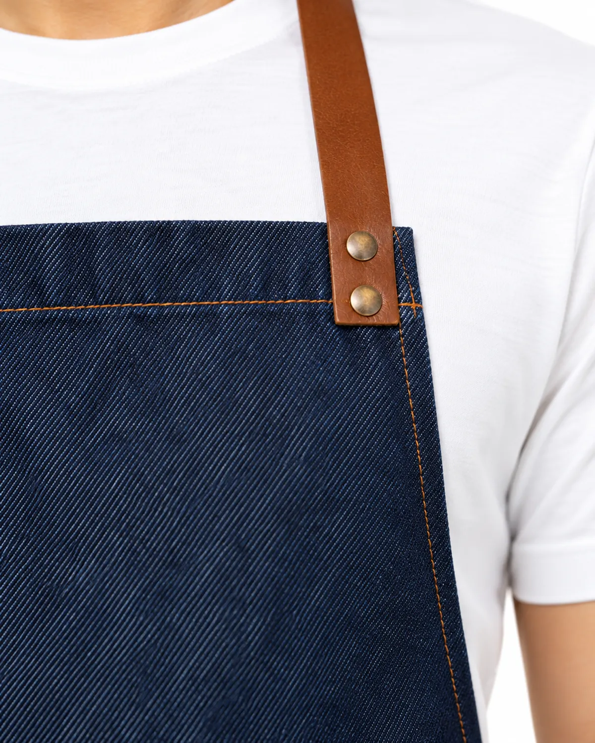 Bib Apron uniform, Indigo Denim, men's feature view, Cohorg