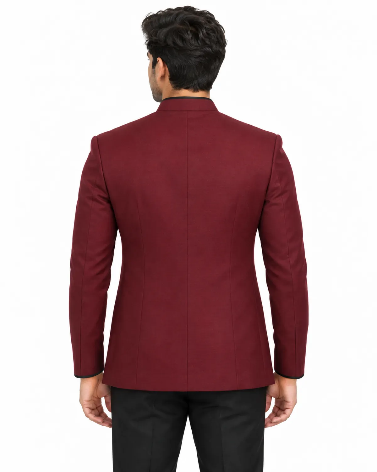 Mandarin Service Jacket uniform, Maroon, men's back view, Cohorg
