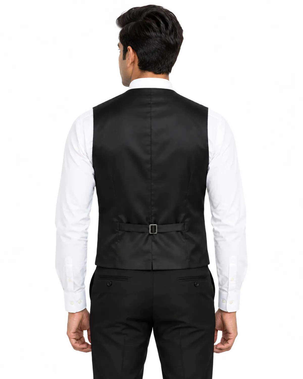 Banquet and Bar Waistcoat uniform, Black, men's back view, Cohorg