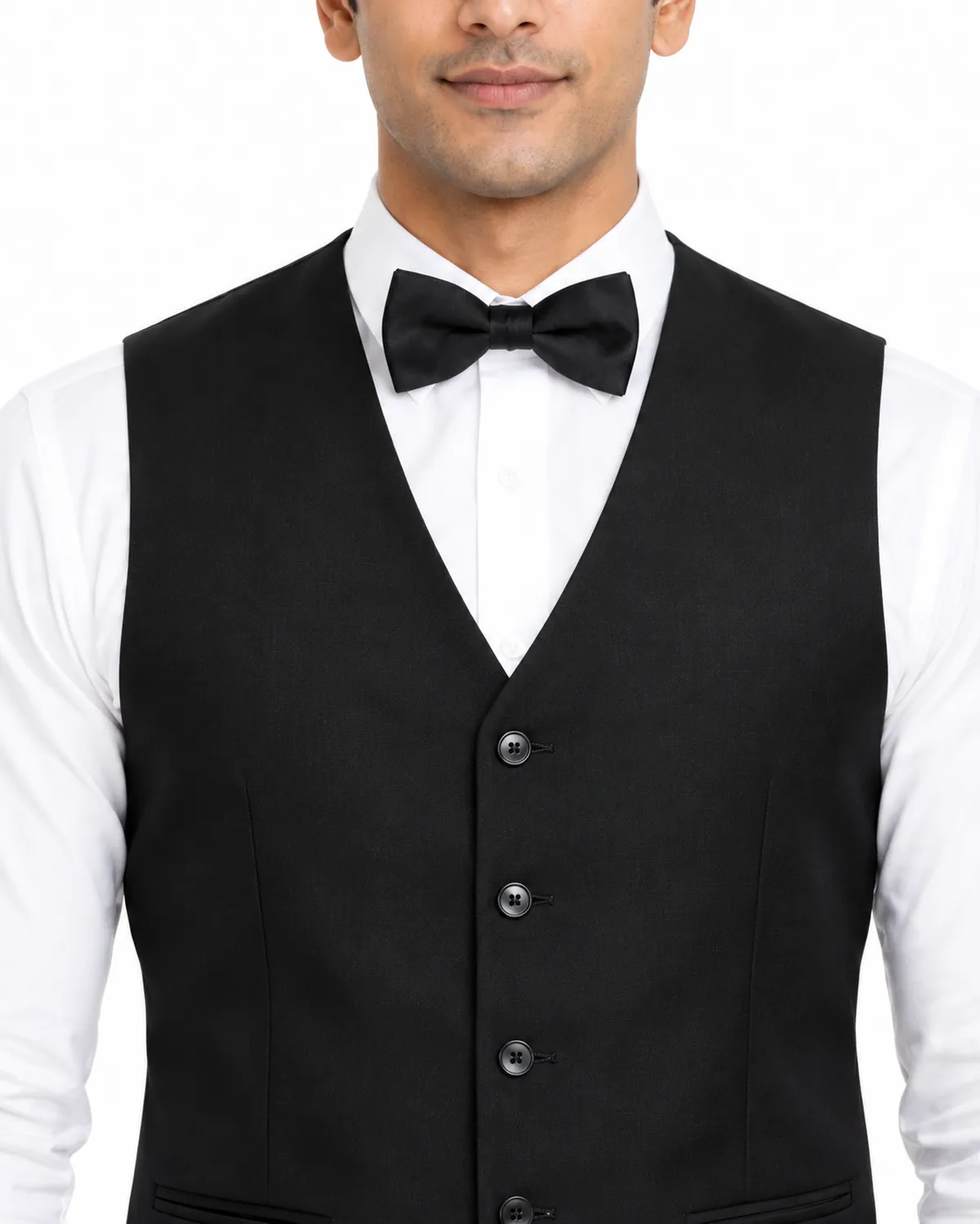 Banquet and Bar Waistcoat uniform, Black, men's collar view, Cohorg