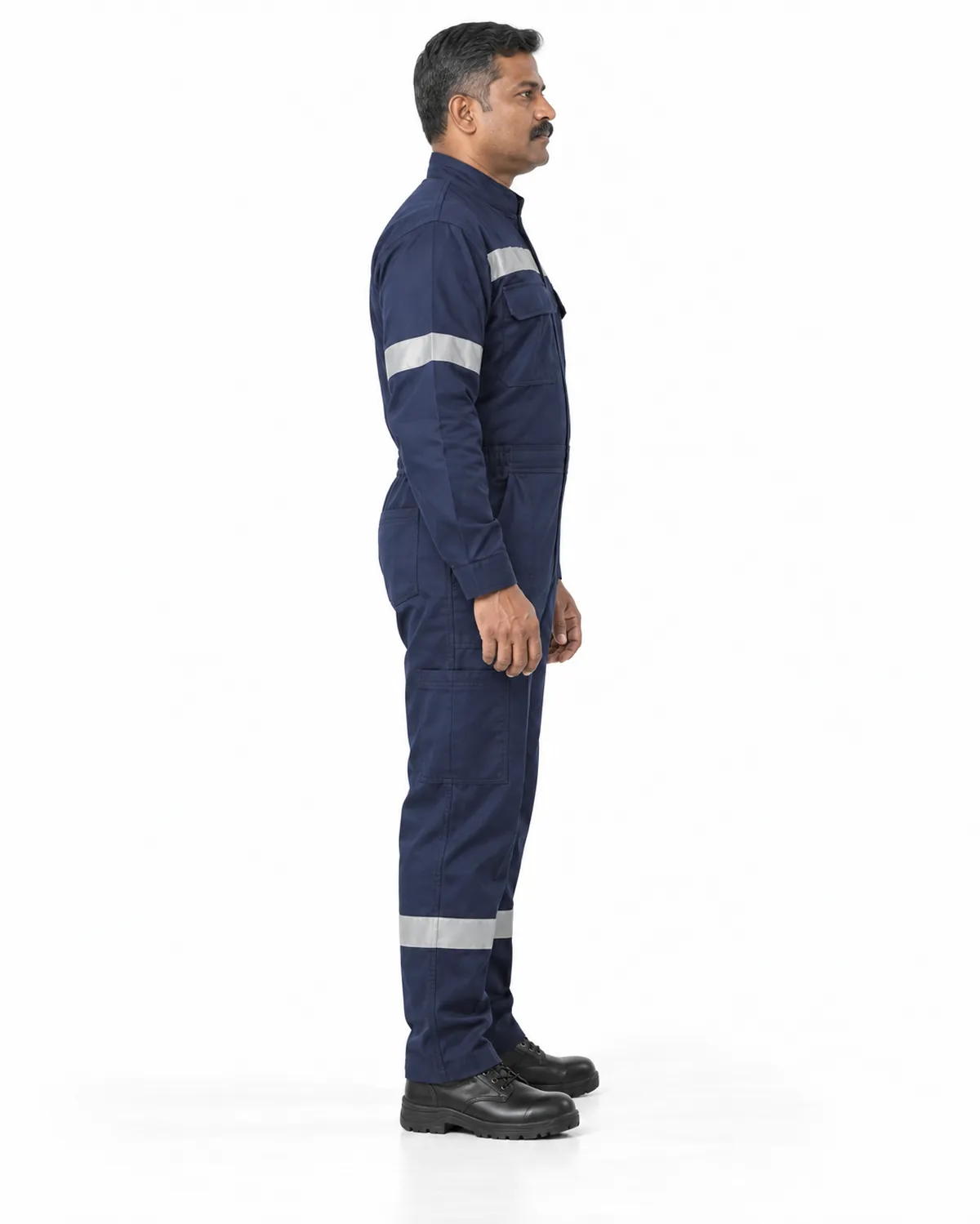 Coverall uniform, Navy, men's side view, Cohorg