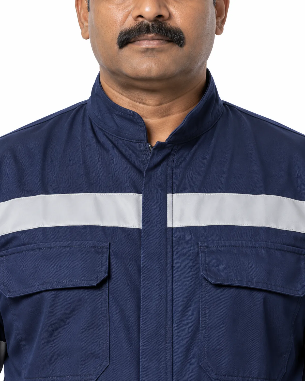 Coverall uniform, Navy, men's collar view, Cohorg