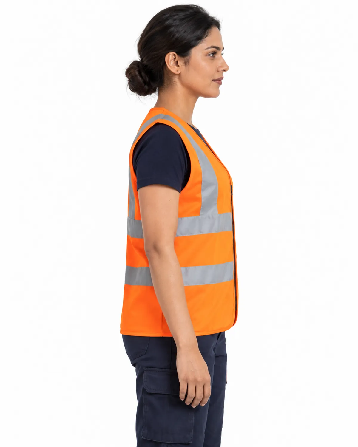 Hi-Vis Vest uniform, Orange, women's side view, Cohorg