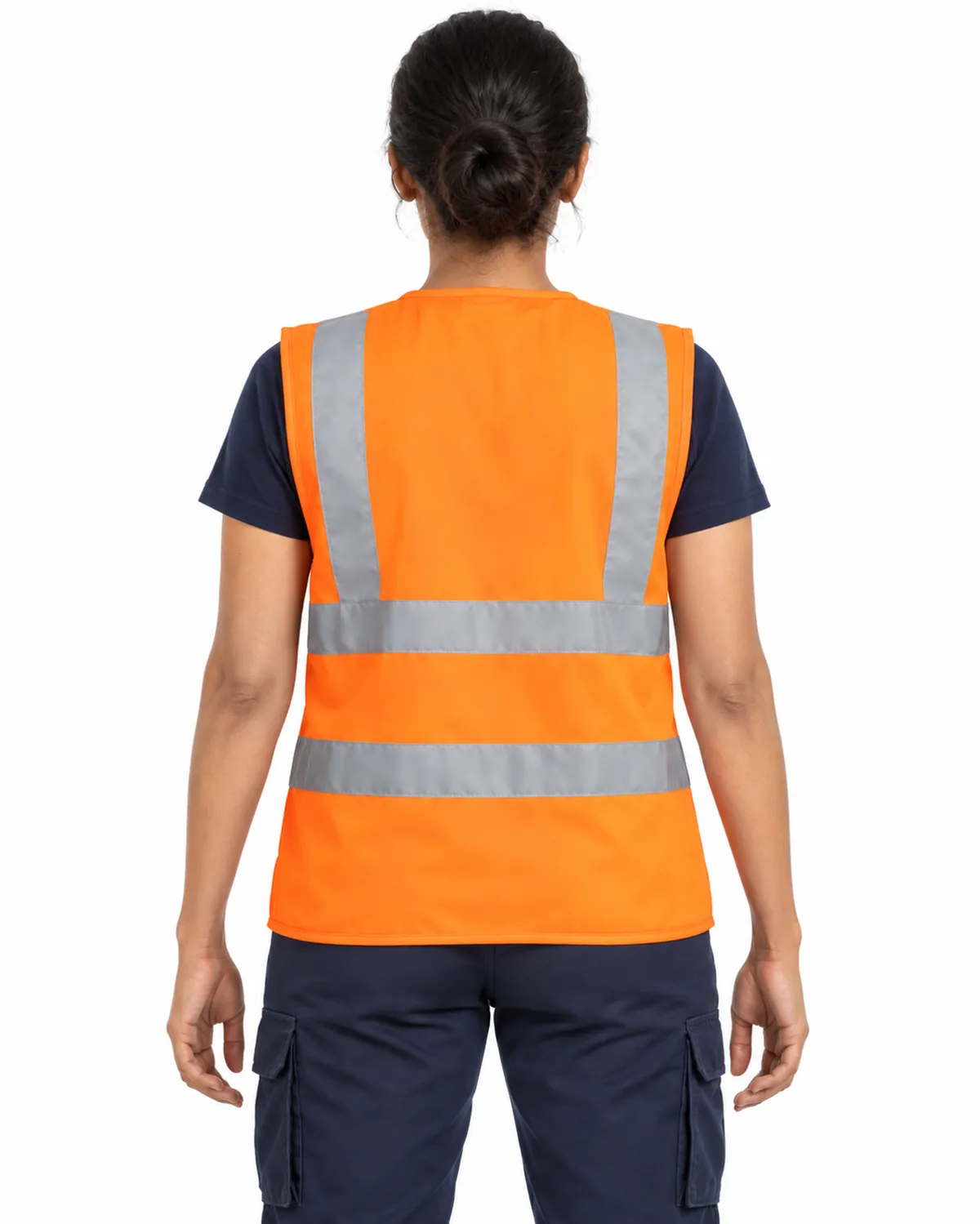 Hi-Vis Vest uniform, Orange, women's back view, Cohorg