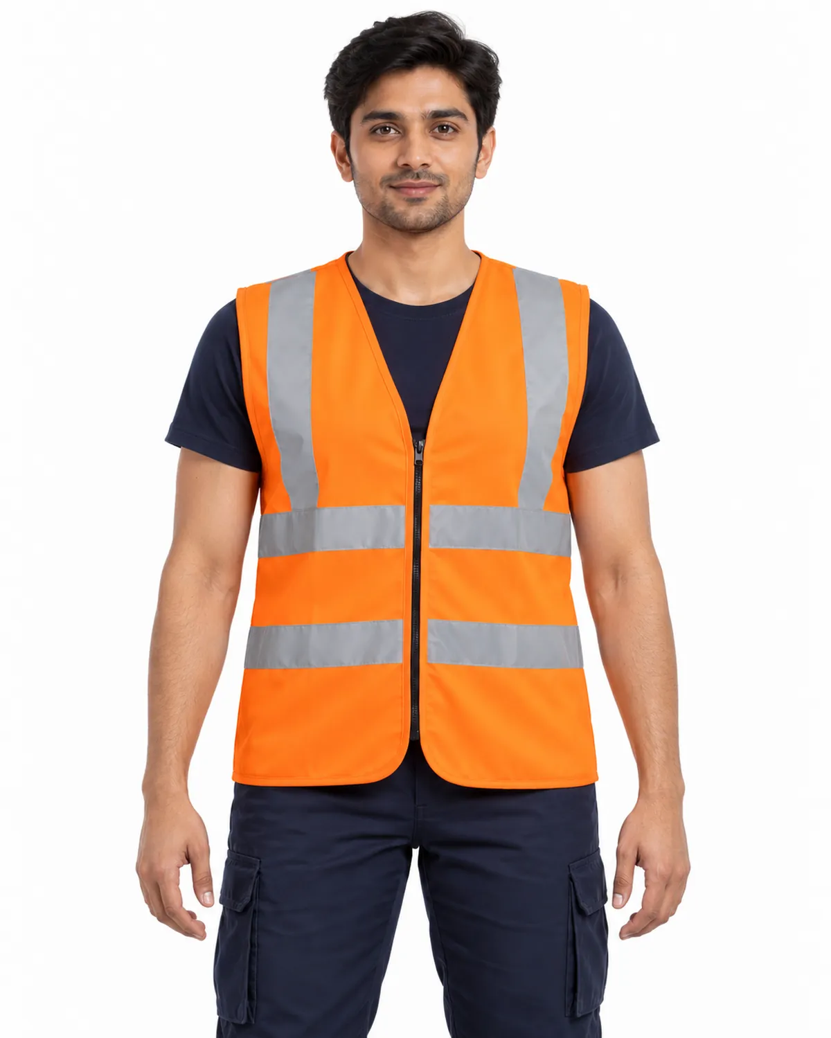Hi-Vis Vest uniform, Orange, men's front view, Cohorg