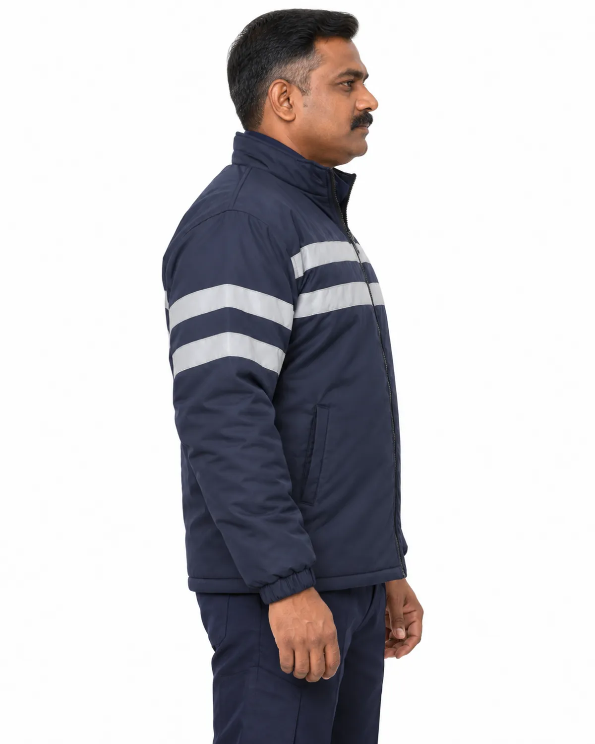 Padded Night Jacket uniform, Navy, men's side view, Cohorg
