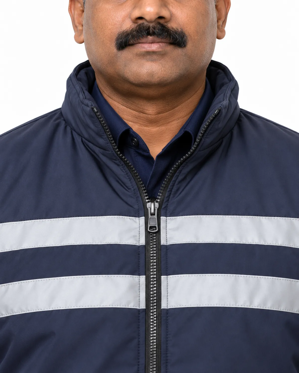 Padded Night Jacket uniform, Navy, men's collar view, Cohorg