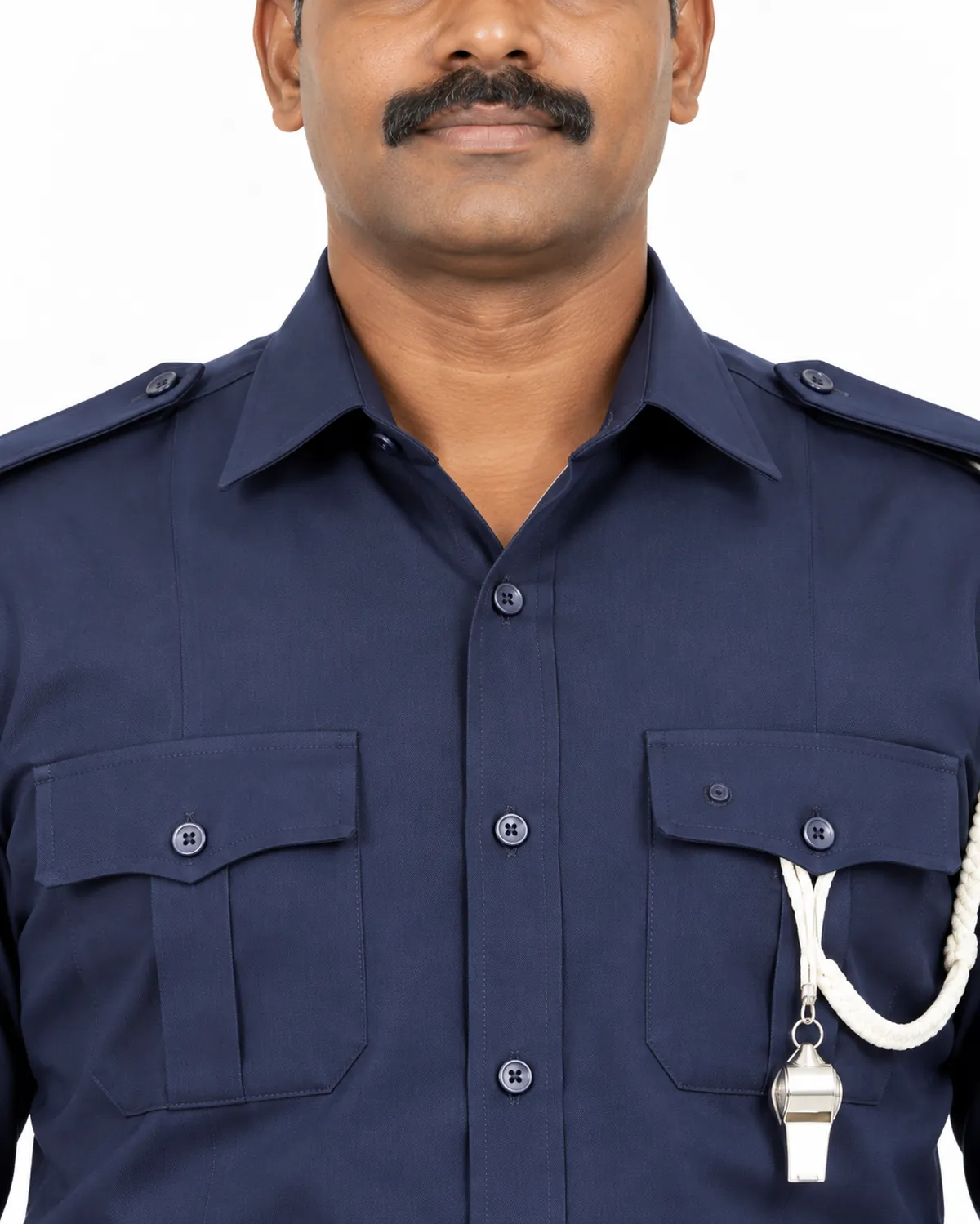 Security Uniform Shirt uniform, Navy, men's collar view, Cohorg